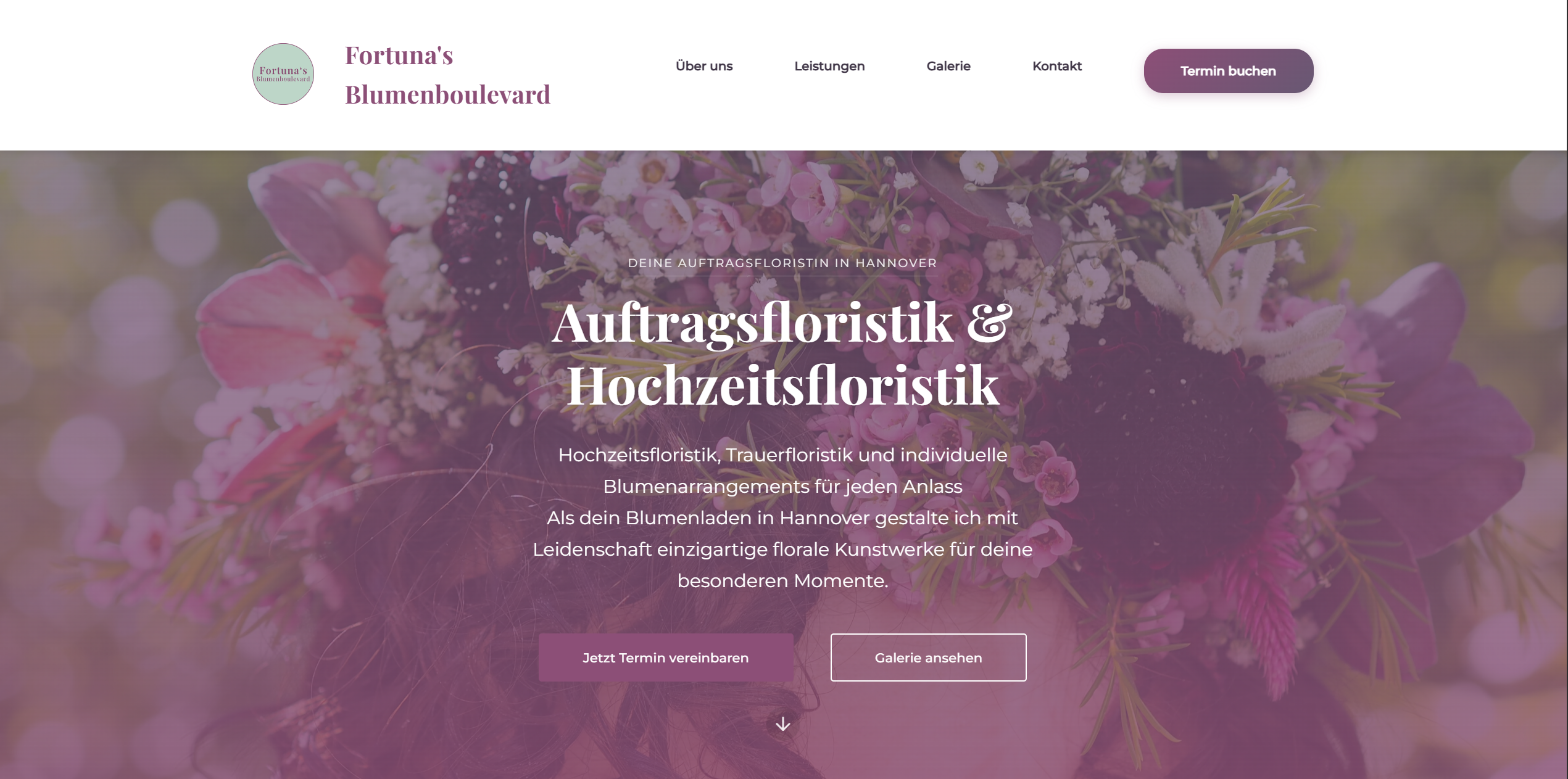 Moderne Unternehmenswebsite für eine Auftragsfloristin von VanThunder